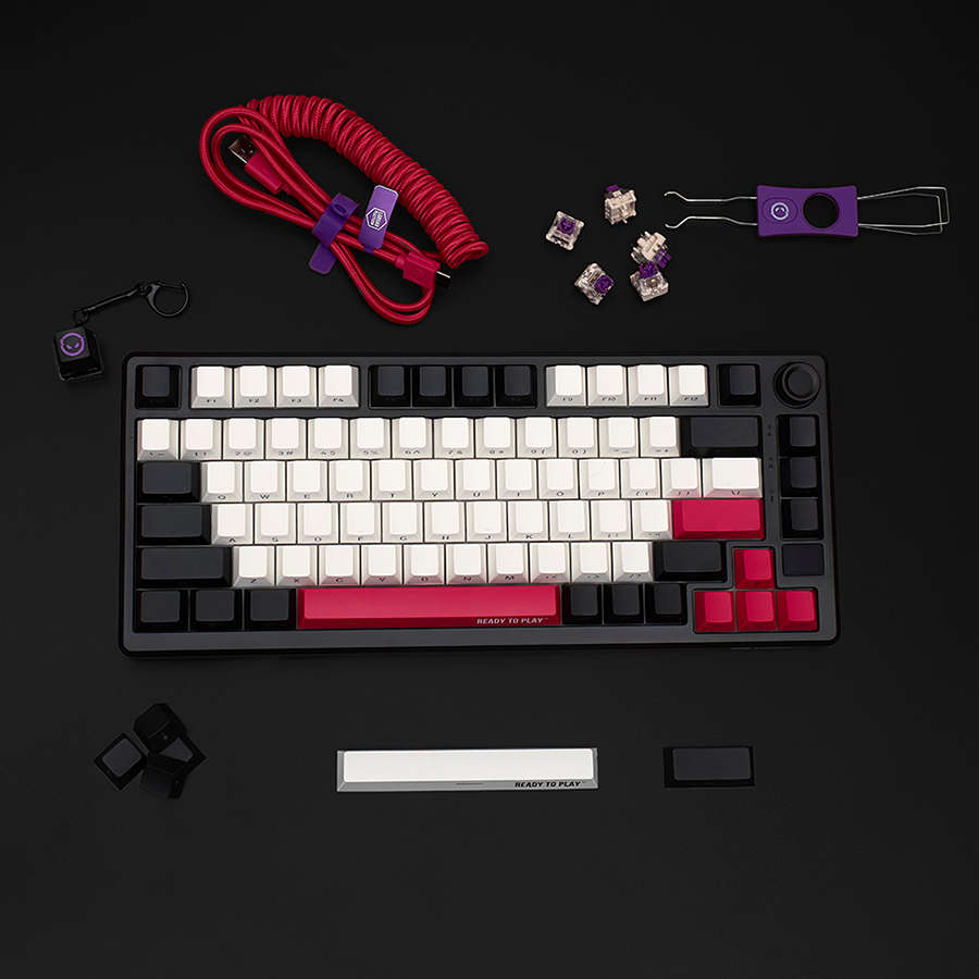 LORGAR KBP7075W, Wireless 75% Mechanical Gaming Keyboard Pro, Black/red, EN layout