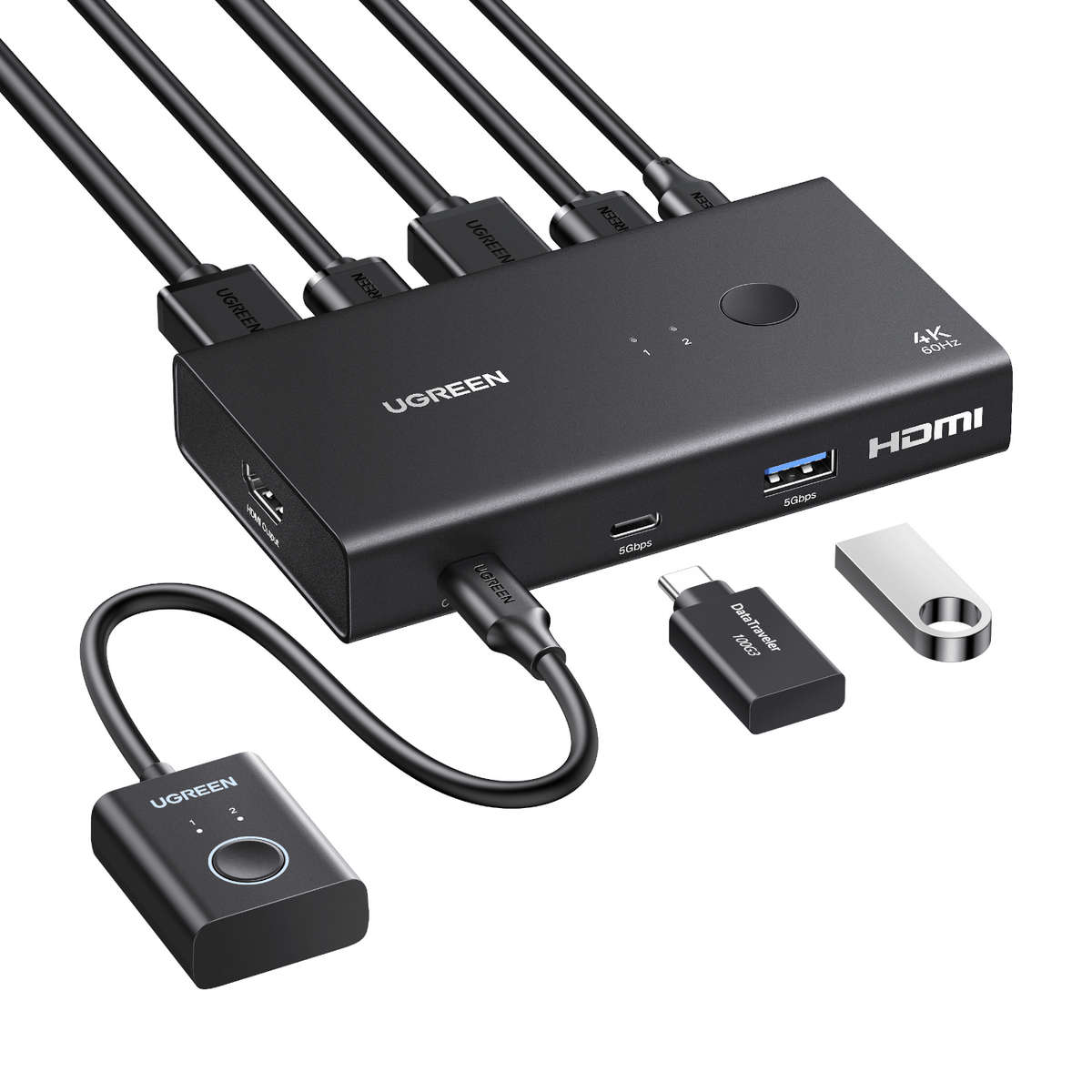 UGreen HDMI 2.0 KVM Switch 2-In-1 Out