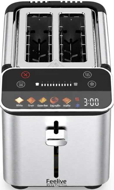 Feelive 2 Slice Stainless Steel Digital Smart Toaster