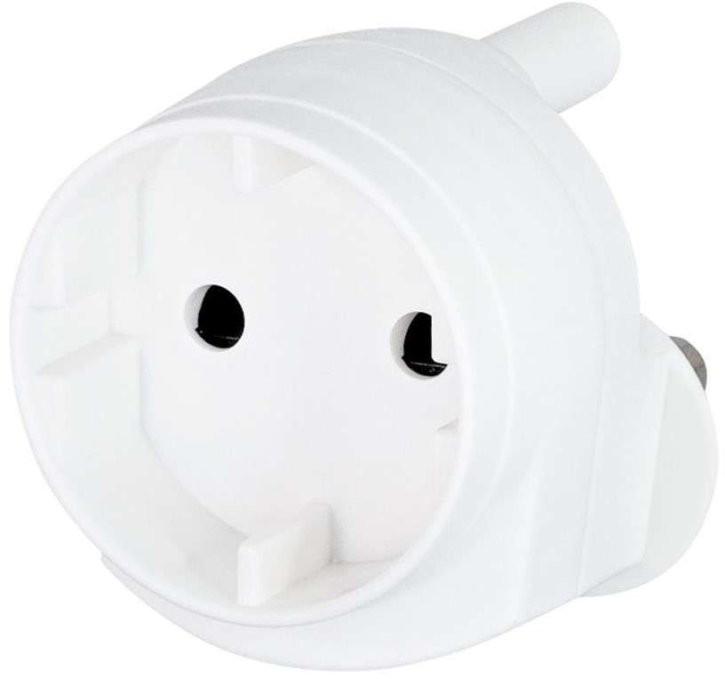 Noble 2 Pin Round Schuko Single Adaptor