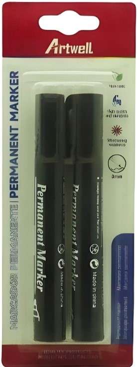 Artwell Permanent 2 Pack Black Marker