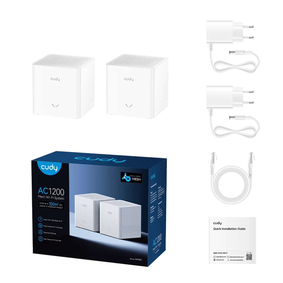 CUDY AC1200 Mesh Wi-fi system - 2 Pack