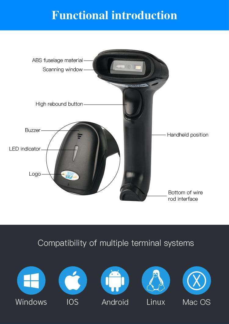 2D WIRELESS + BLUETOOTH BARCODE SCANNER