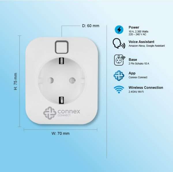Smart WiFi Plug 2 Pin 10A