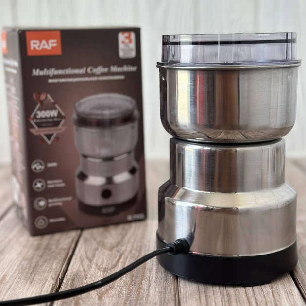 Electric Coffee Grinder 300W 220V - Metal Blade, Stainless Steel Bowl - Grind Spices, Nuts Coffee