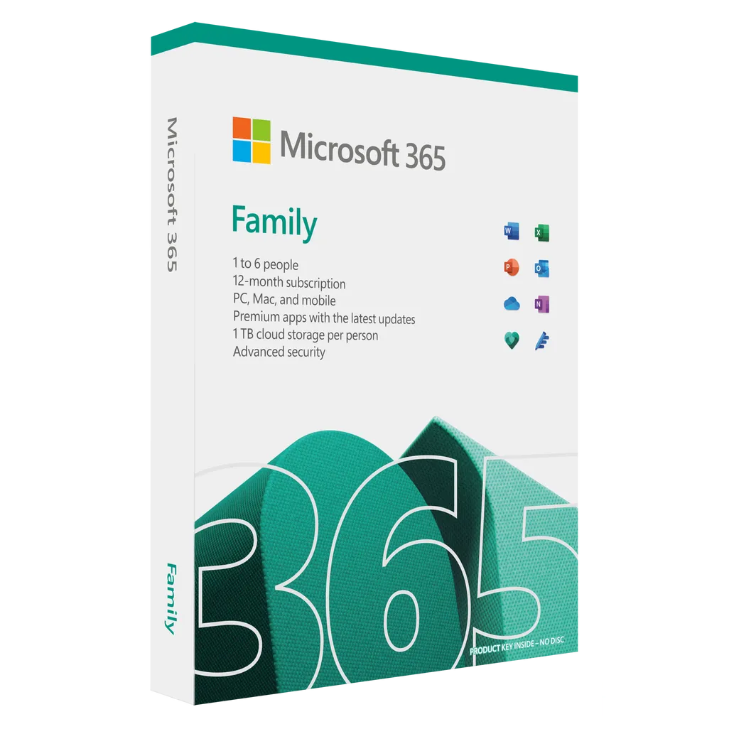 Microsoft 365 Family for up to 6 People PC Mac and Mobile 12-month Subscription FPP 6GQ-01560