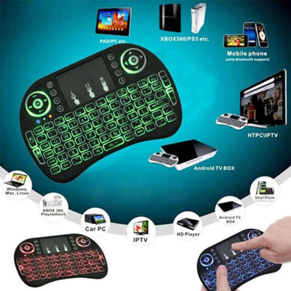 Mini Wireless BackLit Keyboard & Mouse Combo - Black