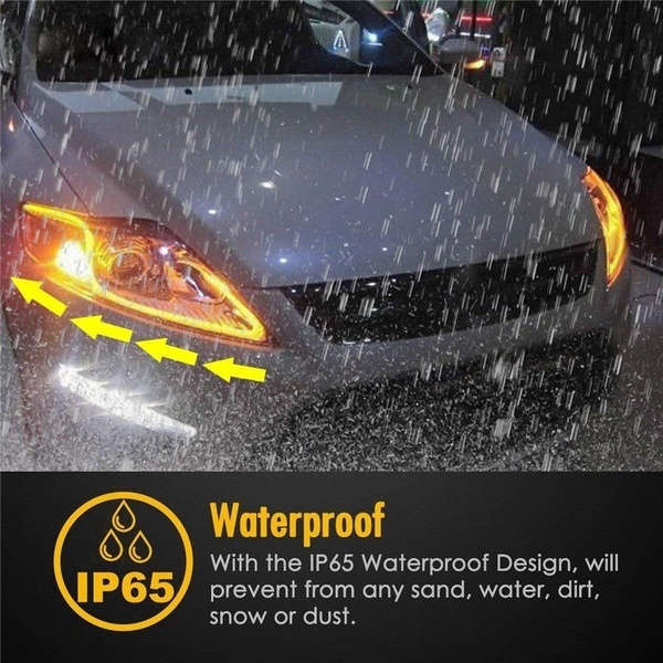 2 Pcs 60cm/45cm/30cm  Car LED Tube Strip Daytime Running Lights Turn Signal Angel Eyes