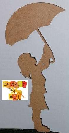 Girl with Umbrella Wood   175 x 85 x 3 mm
