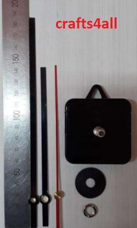 Clock Parts - Standard Hands ( Black ) 180 x 140 mm - Shaft 10 mm (Complete with Mechanism and Se...
