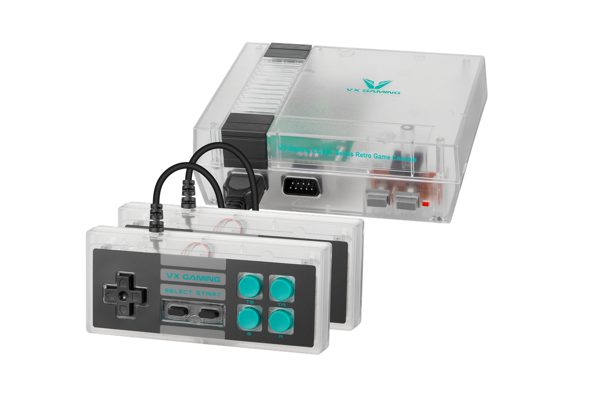 VX Gaming Classic 2.0 Series Game Station with 2 Controllers - Clear