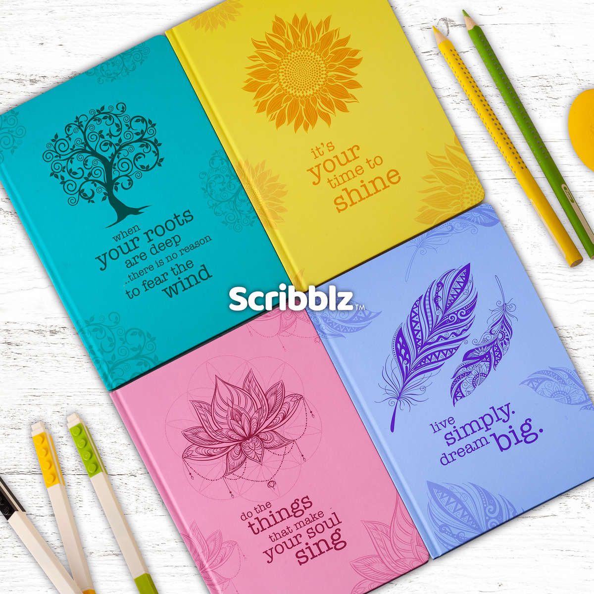 SCRIBBLZ JOURNALS - A5 - SUNSHINE YELLOW