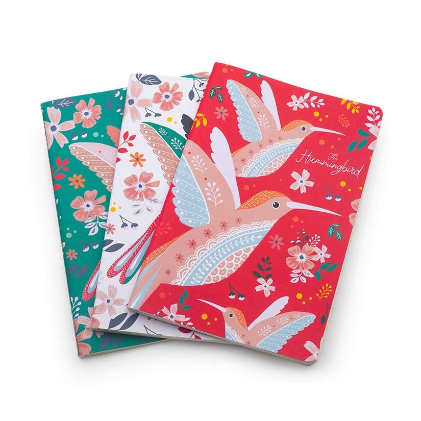 SPECIALTY JOURNALS - HUMMINGBIRD A5 NOTEBOOKS (3 PACK)