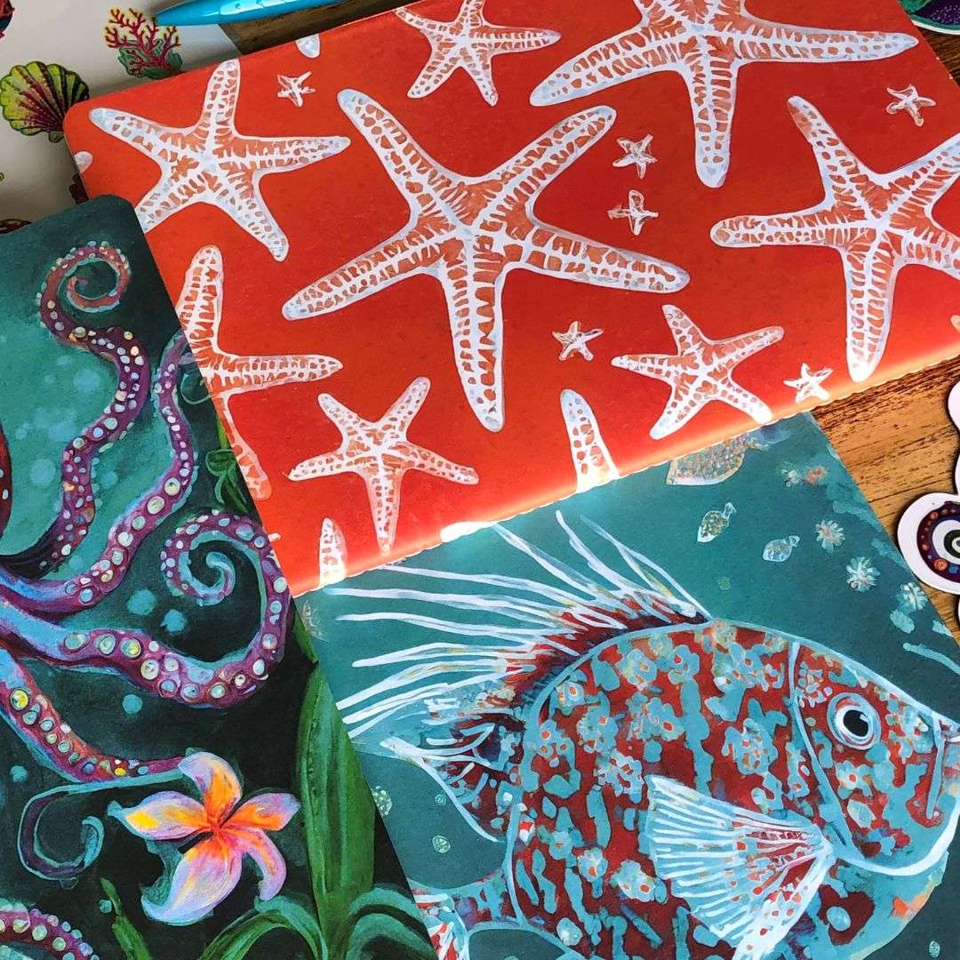 SPECIALTY JOURNALS - OCEAN A5 NOTEBOOKS (3 PACK)