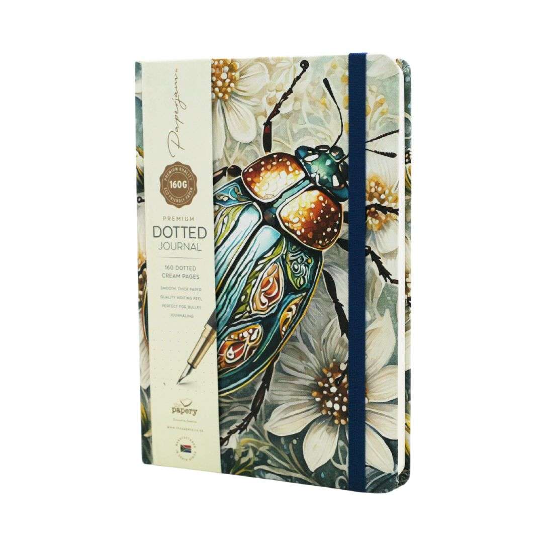 PREMIUM DOTTED A5 DESIGNER JOURNALS - IRIDESCENT SCARAB