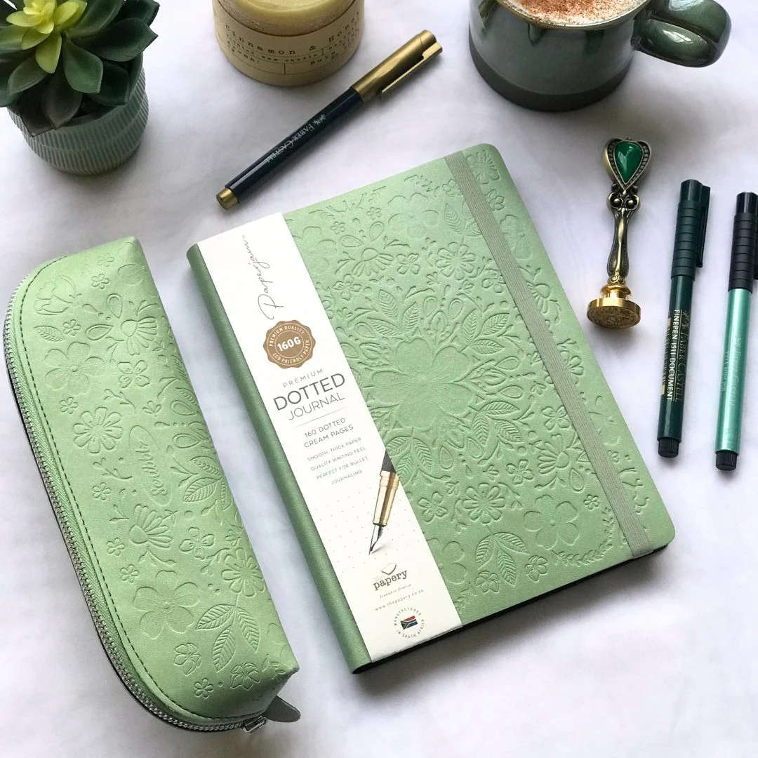 FLEXI PREMIUM DOTTED A5 JOURNALS - SAGE GREEN