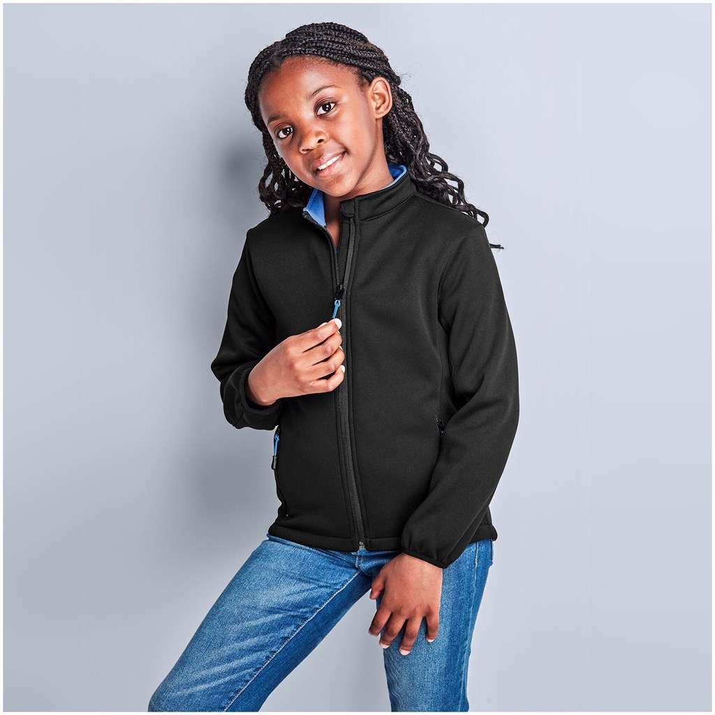 Kids Palermo Softshell Jacket AQUA,BLACK,GREY,LIME,NAVY,RED 4,6,8,10,12,14