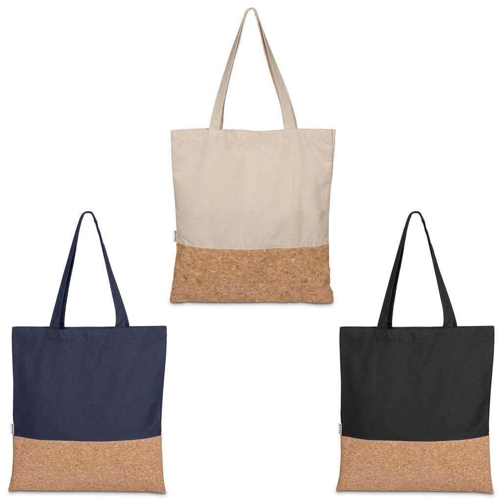 Okiyo Shukaku Cork &amp; Cotton Shopper BLACK,NATURAL,NAVY