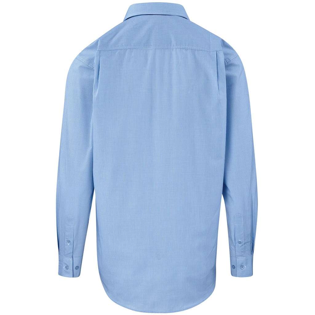 Mens Long Sleeve Micro Check Shirt - Light Blue LIGHT BLUE S,M,L,XL,2XL,3XL,4XL