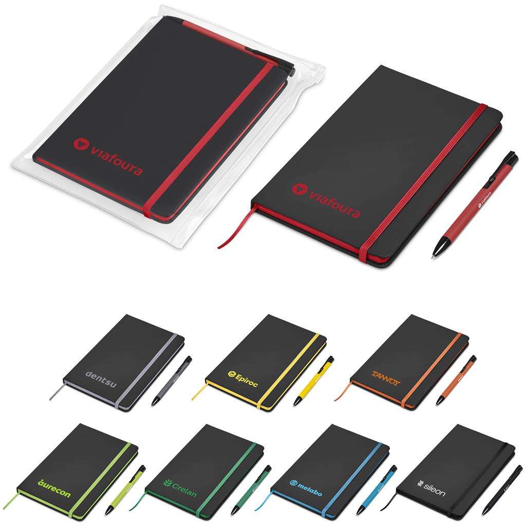 Altitude Harrison Notebook &amp; Pen Set BLACK,GREEN,GREY,LIME,ORANGE,RED,TURQUOISE,YELLOW