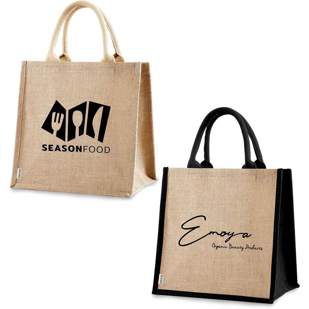Okiyo Sumida Jute Tote BLACK,NATURAL