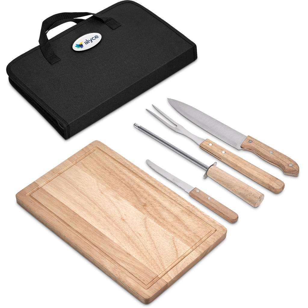 Altitude Brenton 5-Piece Braai &amp; Carving Set BLACK