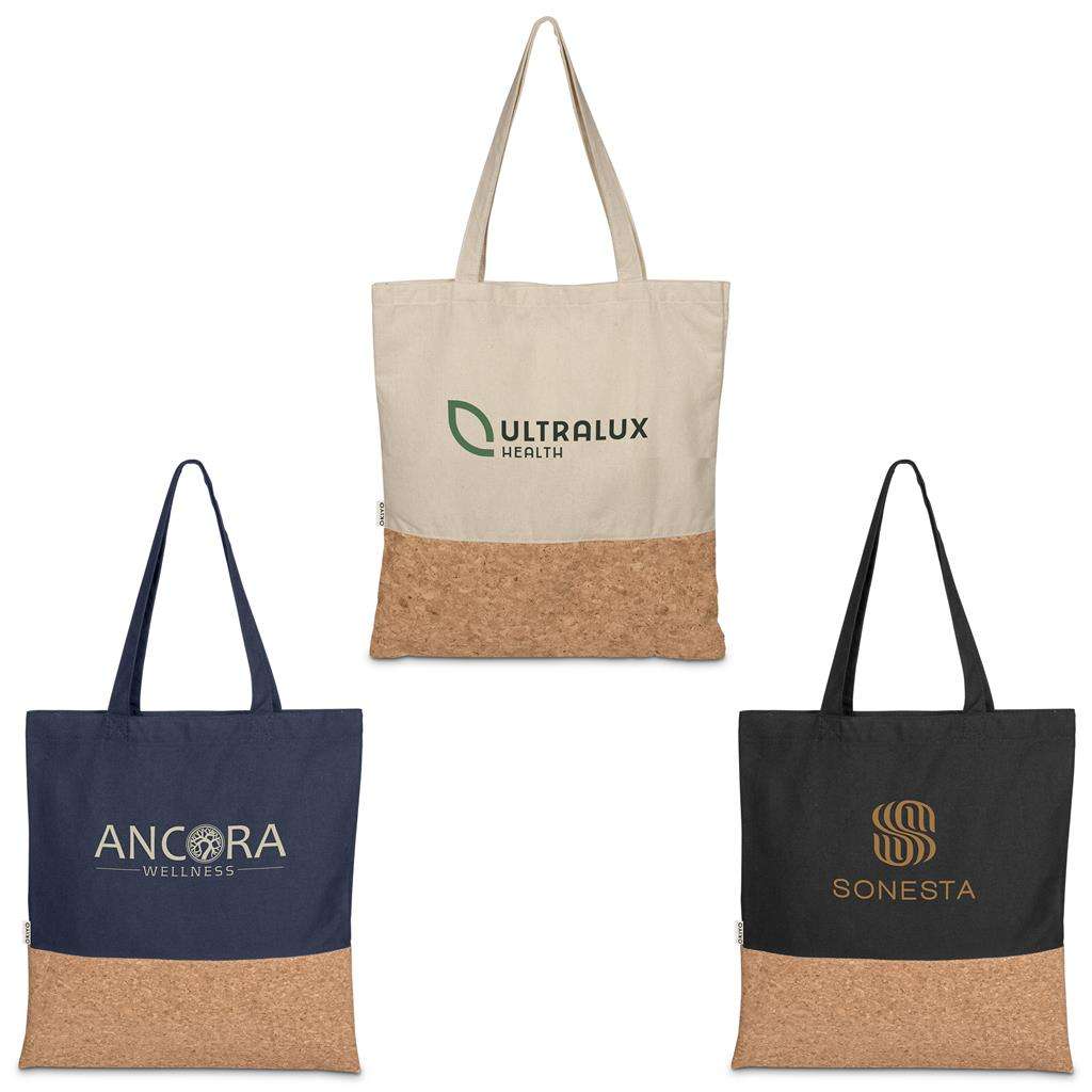 Okiyo Shukaku Cork &amp; Cotton Shopper BLACK,NATURAL,NAVY