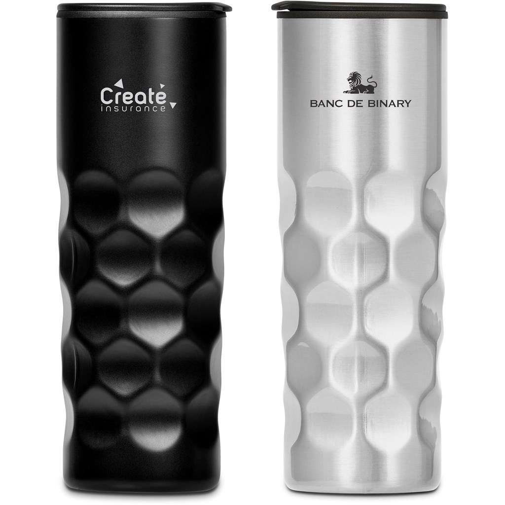 Serendipio Meteor Stainless Steel &amp; Plastic Double-Wall Tumbler - 450ml BLACK,SILVER