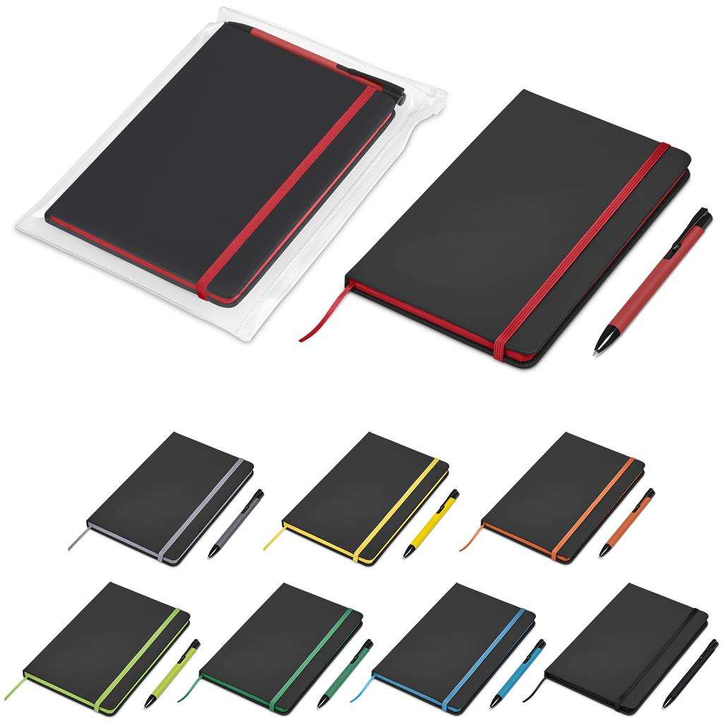Altitude Harrison Notebook &amp; Pen Set BLACK,GREEN,GREY,LIME,ORANGE,RED,TURQUOISE,YELLOW