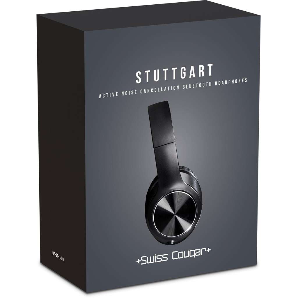 Swiss Cougar Stuttgart Active Noise-Cancelling Bluetooth Headphones BLACK