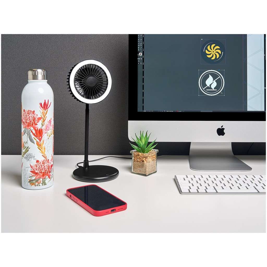 Altitude Light Breeze LED Ring Light Desk Fan BLACK