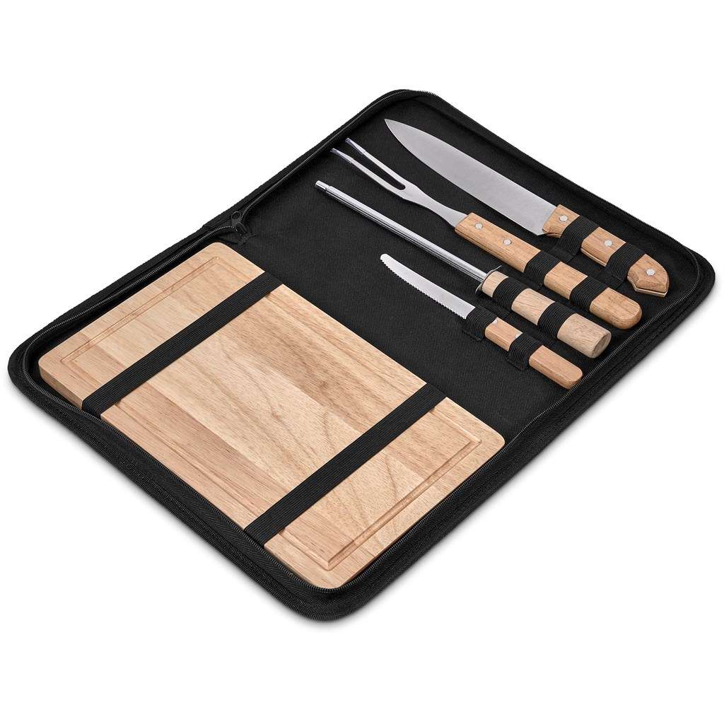 Altitude Brenton 5-Piece Braai &amp; Carving Set BLACK