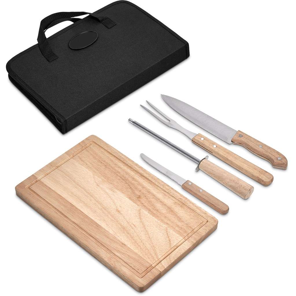 Altitude Brenton 5-Piece Braai &amp; Carving Set BLACK