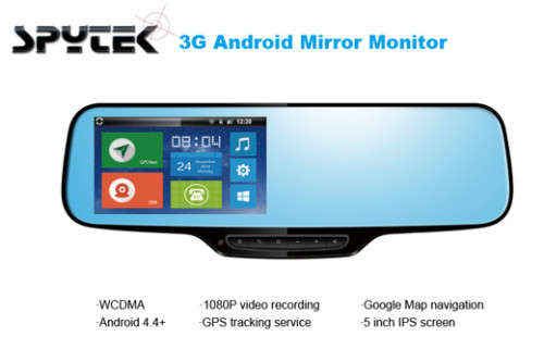 3G/ 4G Car RearView Mirror with GPS, Dash Camera with Live View