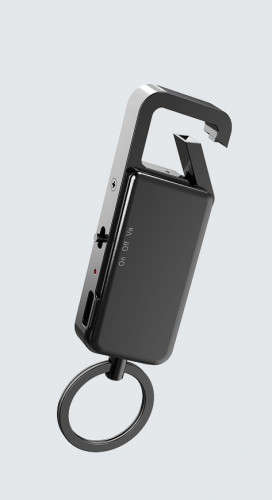 Key Chain Voice Recorder - Black Metal