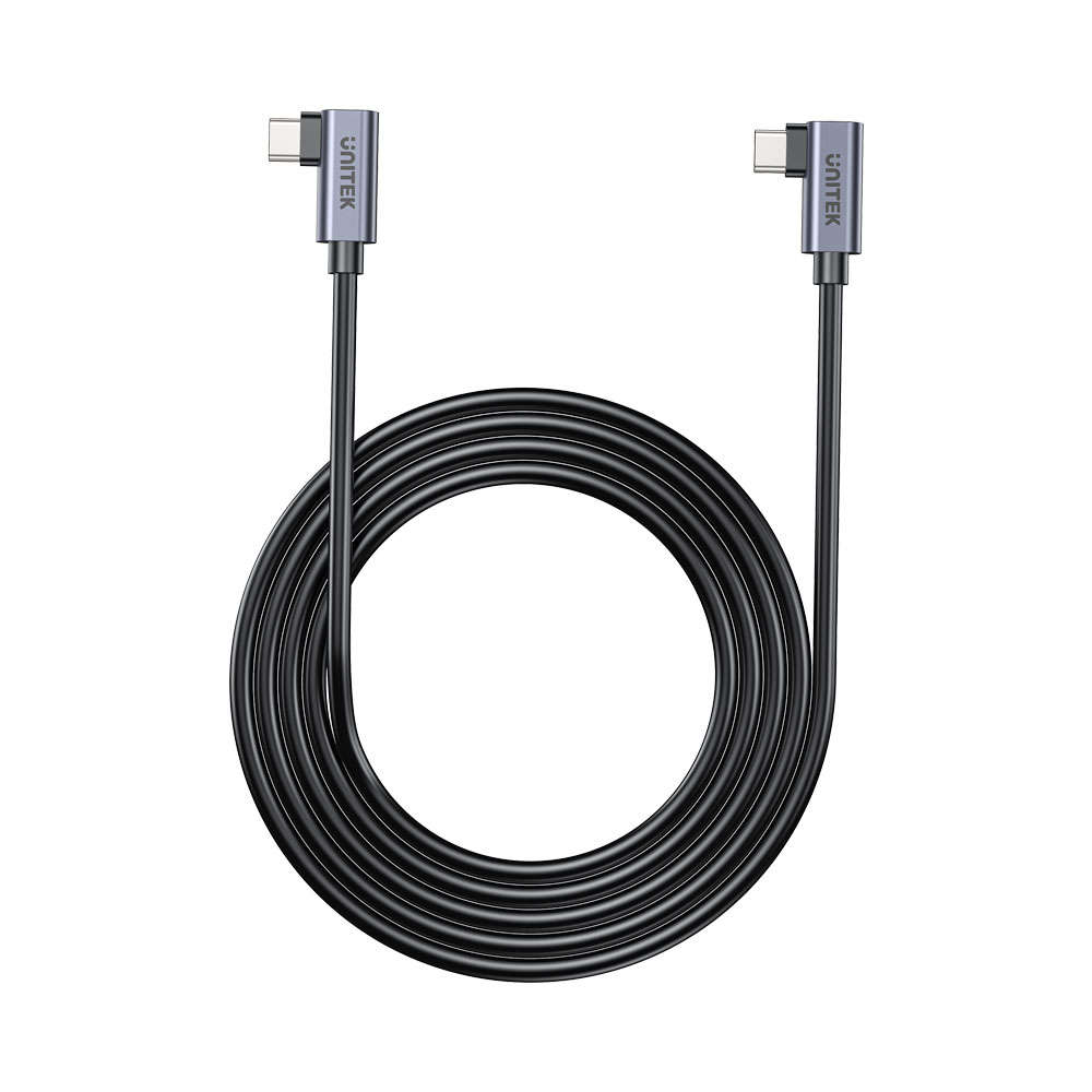UNITEK .5M 100W USB-C DUAL 90-DEG BLK(C14147A-0.5)