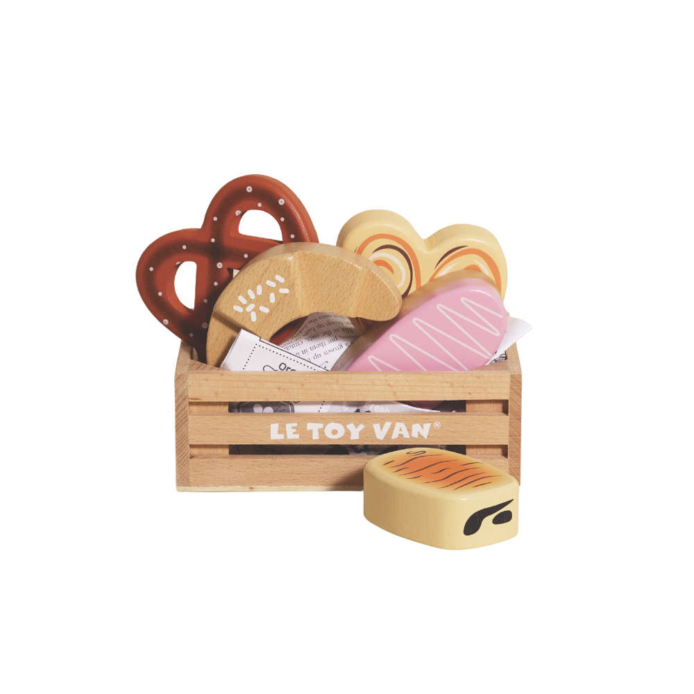 Wooden Bakery &amp; Patisserie Food Crate - 7pcs