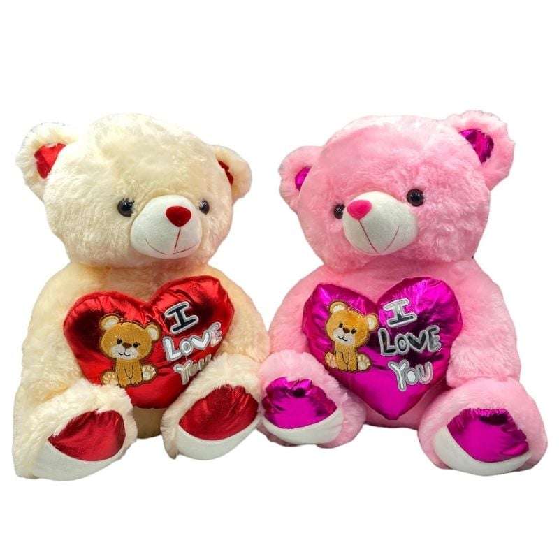Plush 2 Asst Shining Heart Bear 40cm