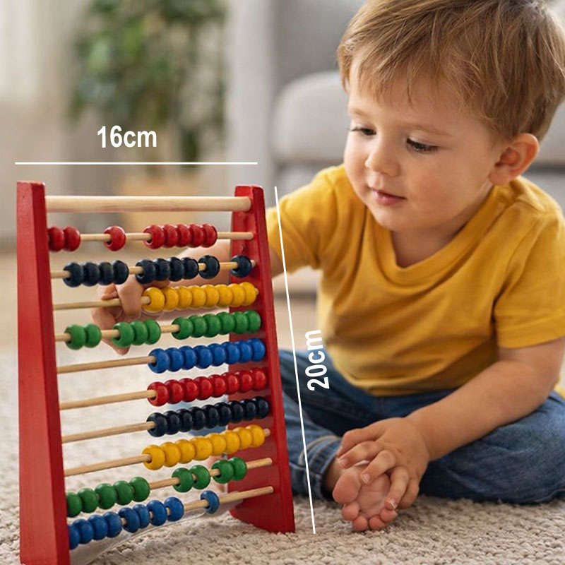 Abacus Wooden Small 100 Bead 5 Colour