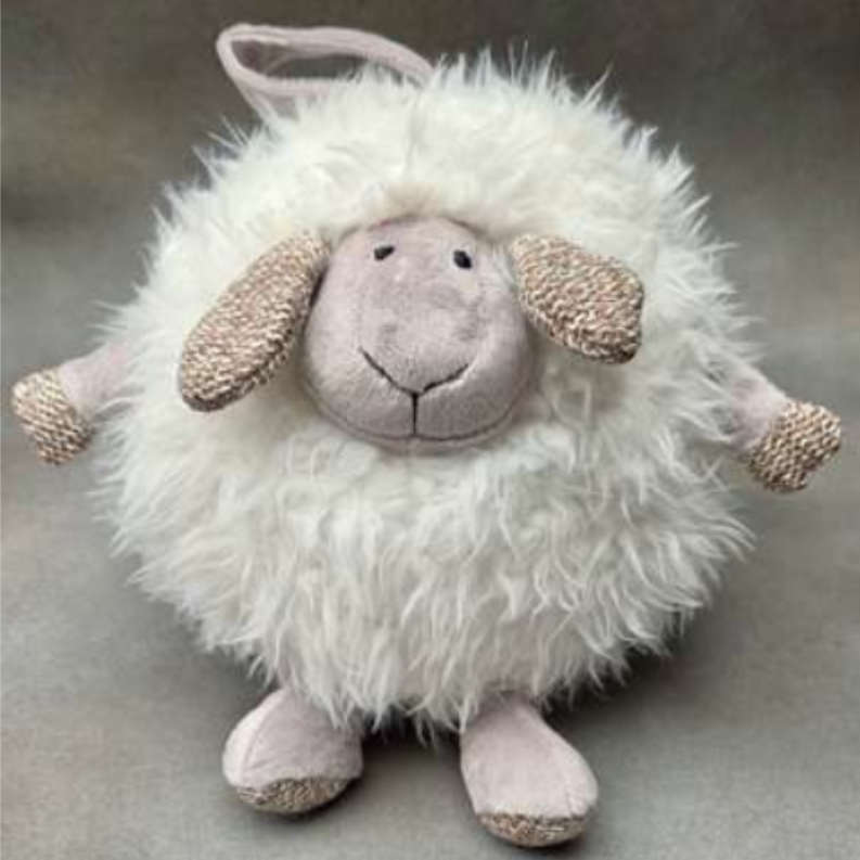 Peluche-7" - 18cm White round lamb