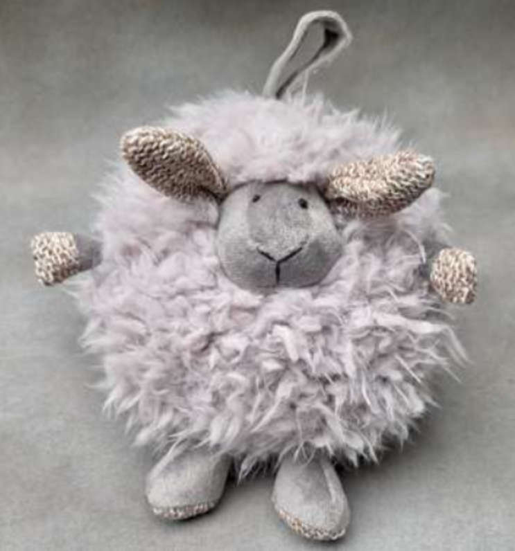 Peluche-7" - 18cm Round Lamb Grey