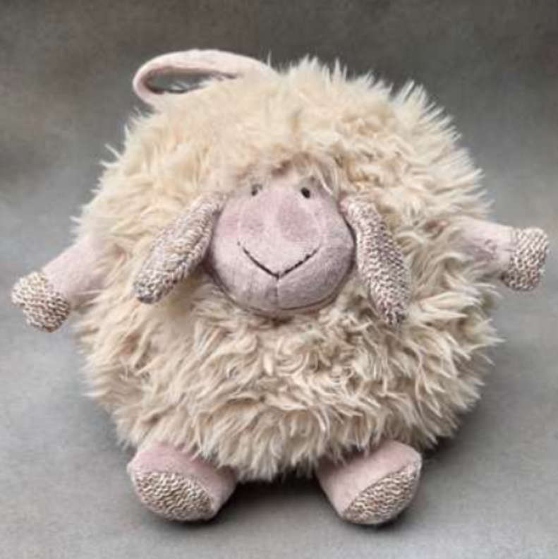 Peluche-7" - 18cm Round Lamb - Beige