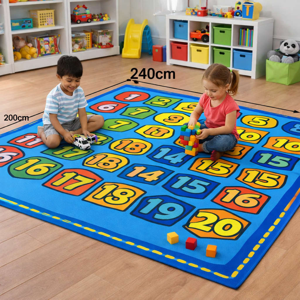 Numbers Non-Slip Carpet - 240cm x 200cm