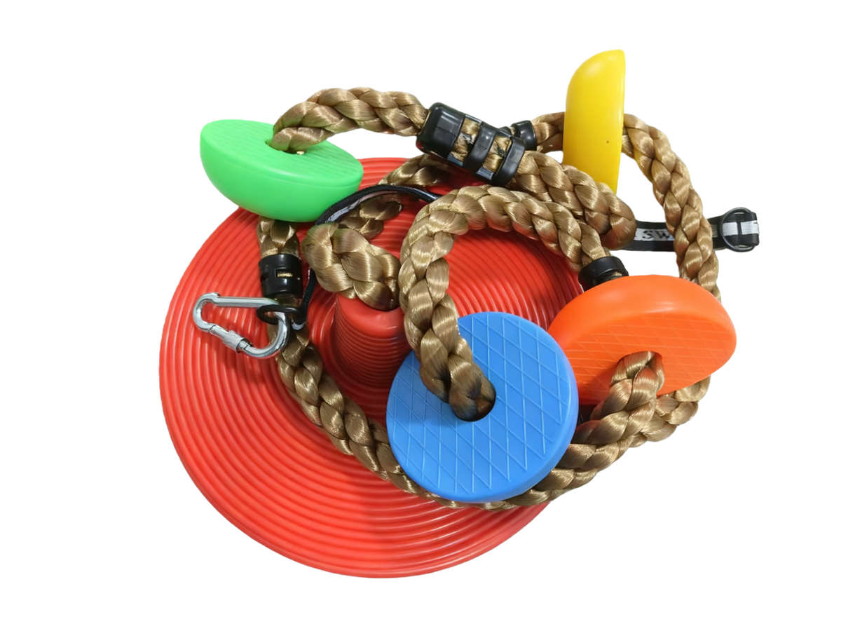30cm Red Disc Swing with Climbing Platforms
