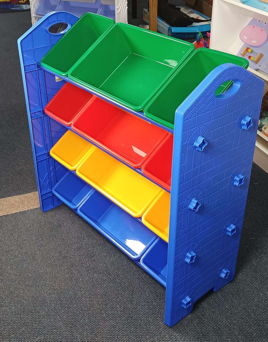 12 Bin Storage Organiser with Blue Frame