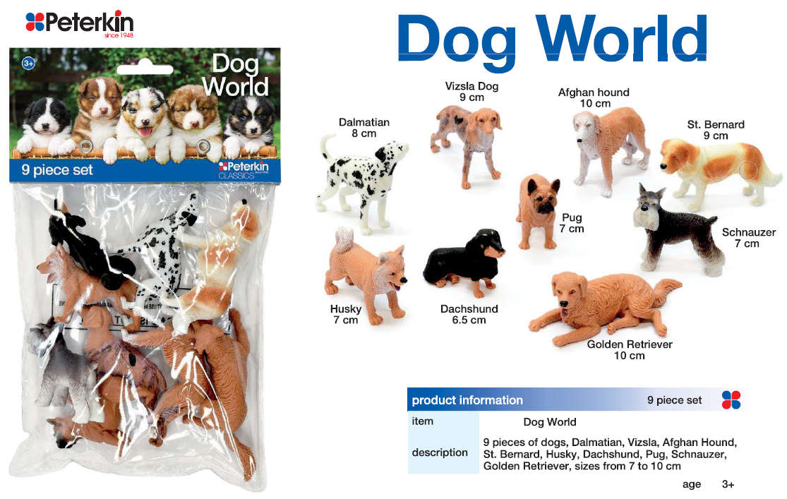 Assorted Dogs in a Set 9 pieces