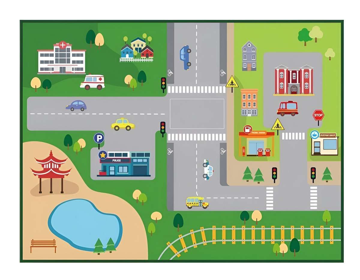 City Themed Non-Slip Carpet - 200 x 150cm