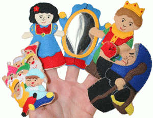 Snow White Fairytale Story - Finger Puppet Set