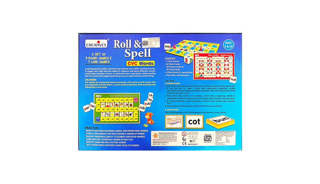Creatives - Roll And Spell Game (learn to read and spell over 200 words)