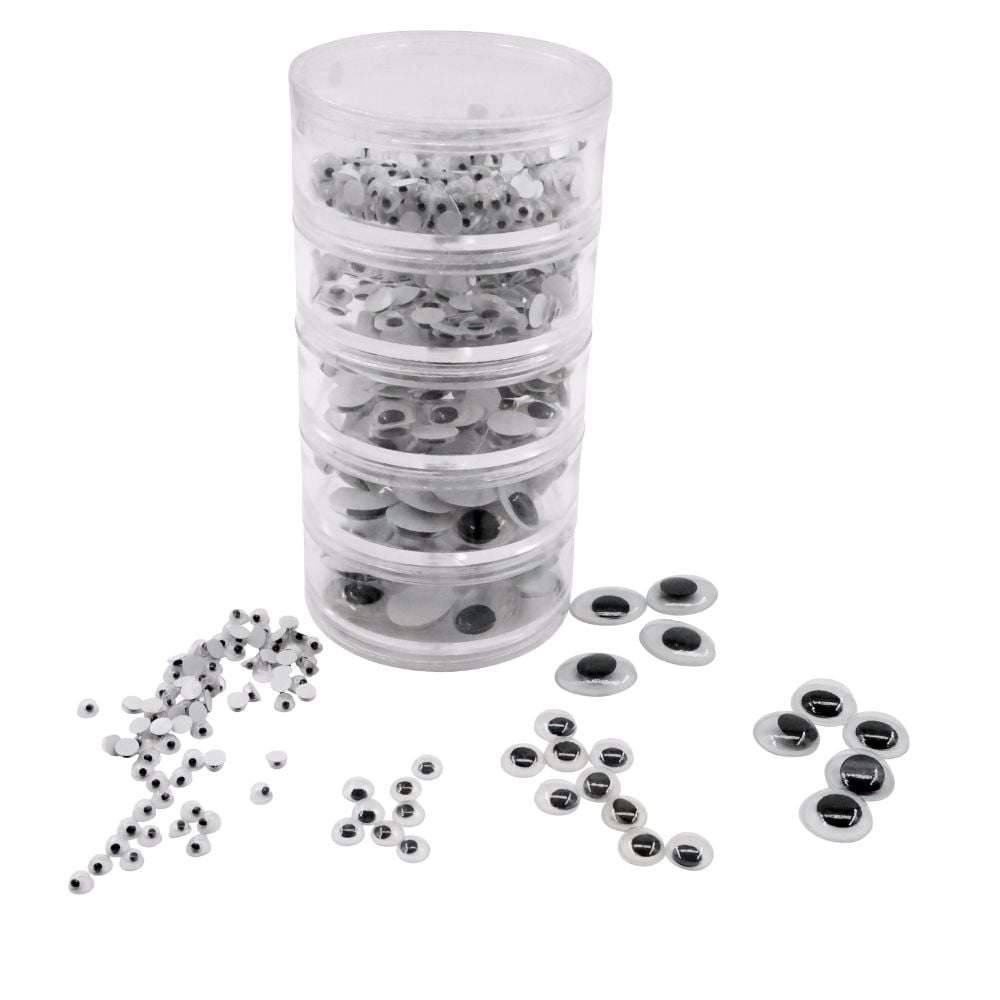 Stick on Eyes - Black &amp; White - 500pcs .
